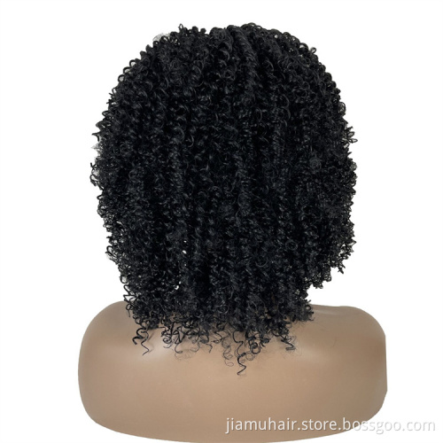 black curly hair synthetic headband wig For Black Women 12 inch afro kinky curly Scarf Wig